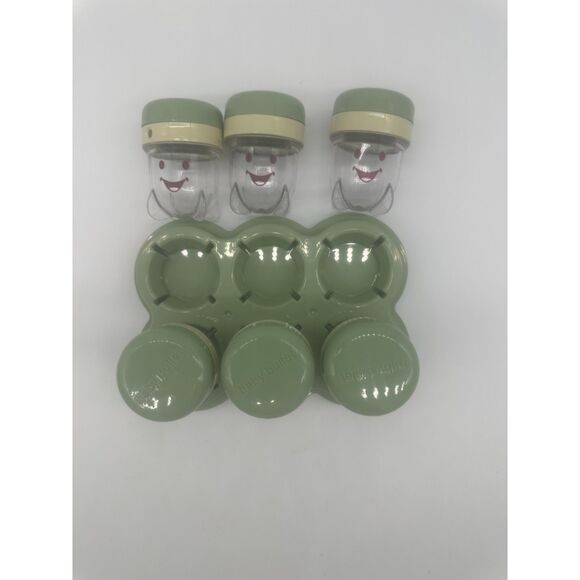 Baby Bullet Replacement Storage Set of 6 Cups & Tray W Dial Serving Date Green - Picture 6 of 6